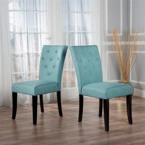 img 3 attached to 🪑 Stylish and Comfortable Blue Fabric Dining Chair: Christopher Knight Home Nyomi Chair