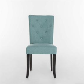 img 2 attached to 🪑 Stylish and Comfortable Blue Fabric Dining Chair: Christopher Knight Home Nyomi Chair