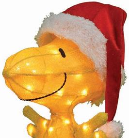 img 2 attached to 🎄 Product Works Peanuts 18-Inch 3D Pre-Lit Woodstock in Santa Hat Christmas Yard Art, with 35 Lights