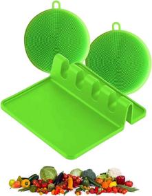 img 4 attached to Efficient Silicone Kitchen Sponges Set | Multiple Countertop Uses