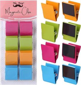 img 4 attached to 🖇️ Mr. Pen- Magnetic Clips (8 pcs) - Assorted Colors, 1.2”, Metal Clip Magnets for Refrigerator and Whiteboard