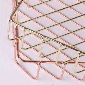 img 1 attached to Fvstar Gold Desk File Tray - Tabletop Wire Storage Organizer for Mail, Magazine, Newspaper - Home Office Organization Solution