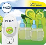 очистители воздуха febreze plug, аромат gain original, долговечный запас на 100 дней, мощный устранитель запаха, 1 нагреватель + 2 дозатора масла. логотип