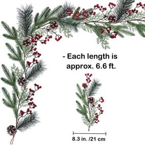 img 3 attached to 6.6 Feet Christmas Artificial Pine Garland with Spruce Cypress Berries, Frosted Pinecones, and Winter Greenery – Ideal Decoration for Mantel, Fireplace, Table Runner, and Centerpiece in Holiday Season