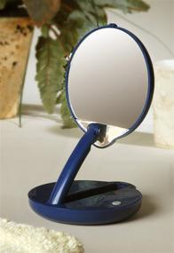 img 1 attached to Floxite MirrorMateAdjustCompact 15xMag - Blue: The Ultimate Portable Beauty Mirror with 15xMagnification