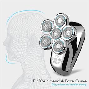 img 2 attached to 🪒 Kibiy Улучшенный электрический бритва 5 в 1 для мужчин: бритва для лысой головы с LED, водонепроницаемая IPX7, стрижка бороды/носа - беспроводной комплект для ухода за собой