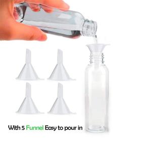 img 1 attached to 🧴 25-Piece Set of 2 oz Clear Plastic Empty Bottles with Flip Cap for Toiletries Liquids - Travel Containers for Shampoo, Lotion, Conditioner (White Cap)