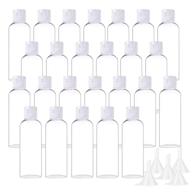 🧴 25-piece set of 2 oz clear plastic empty bottles with flip cap for toiletries liquids - travel containers for shampoo, lotion, conditioner (white cap) logo