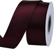 🎀 burgundy solid double face satin ribbon - 1-1/2 inch by 25 yards, perfect for diy hair accessories, scrapbooking, gift packaging, party decoration, wedding flowers logo