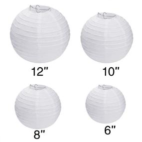 img 1 attached to 🏮 White Hanging Paper Lanterns for Wedding Party Decoration – 4 Sizes, Set of 10