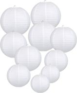 🏮 white hanging paper lanterns for wedding party decoration – 4 sizes, set of 10 logo
