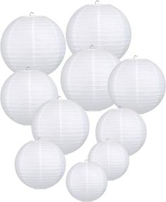 img 2 attached to 🏮 White Hanging Paper Lanterns for Wedding Party Decoration – 4 Sizes, Set of 10