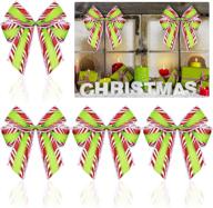 syhood 6-piece red and green christmas ribbon bows - perfect for diy crafts, christmas trees, indoor, and outdoor decorations logo