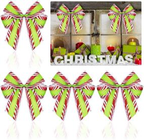 img 4 attached to Syhood 6-Piece Red and Green Christmas Ribbon Bows - Perfect for DIY Crafts, Christmas Trees, Indoor, and Outdoor Decorations