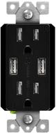 🔌 topgreener tu2154a-bk high speed usb wall outlet, ul listed, 15a tamper-resistant receptacles for iphone, samsung galaxy, lg, htc & other smartphones - black (wall plate sold separately) logo