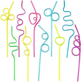 img 2 attached to 🥳 Crazy Loop Straws: 40 Fun & Recyclable Drinking Straws - Assorted Colors & Silly Shapes - Perfect for Birthday Parties and Party Favors