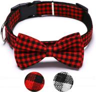 🐶 stylish adjustable tagatmi dog bow tie collar for dogs cats - soft, comfortable, and buckle light plaid bowtie for pets logo