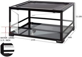 img 3 attached to 🦎 Full Glass Reptile Terrarium 20 Gallon by REPTI ZOO - Front Opening Tank 24&quot; x 18&quot;x 12&quot; - Amphibian Habitat Vivarium with Double Opening Doors &amp; Top Screen Ventilation (Knock-Down)