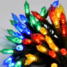 img 1 attached to 🎄 Colorful LED Christmas String Lights Set - 8 Modes, 50 LEDs, Battery Powered with Timer, 17 Feet - Indoor/Outdoor Festive Holiday Tree, Wreaths, Bedroom Decorations