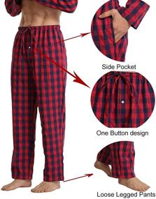 img 1 attached to Pyjamas Cotton Lounge Pajama Bottoms Men's Clothing for Sleep & Lounge
