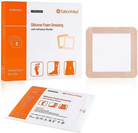 img 4 attached to EalionMed Silicone Foam Dressing: 6x6 inch 5 Pack, Gentle Adhesive Border for Painless Removal, Highly Absorbent Waterproof Bed Sore Bandage for Pressure Ulcer, Leg Ulcer, Diabetic Foot Ulcer