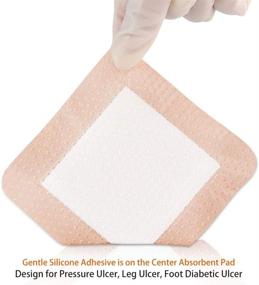 img 2 attached to EalionMed Silicone Foam Dressing: 6x6 inch 5 Pack, Gentle Adhesive Border for Painless Removal, Highly Absorbent Waterproof Bed Sore Bandage for Pressure Ulcer, Leg Ulcer, Diabetic Foot Ulcer