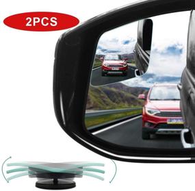 img 4 attached to POMFW Rearview Convex Side Mirrors for Cars SUV Truck Van - Stick on 3M Adhesive, HD Glass Frameless, Sway & Rotate Adjustable Wide Angle, 2 inch Rhombus - Set of 2pcs