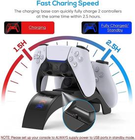 img 1 attached to 🎮 PS5 Dual Purpose Fast Controller Charging Station by YUANHOT - Black | Compatible with Playstation 5, DualSense Charging Dock Replacement & Accessories