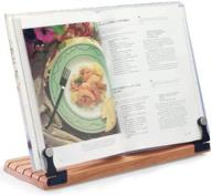 📚 usa-made deluxe large cookbook holder - cherry wood base with acrylic shield logo