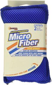 img 2 attached to 🧽 Zwipes Microfiber Dish and Kitchen Sponges, Super Scrub, Multipurpose, Pack of 2