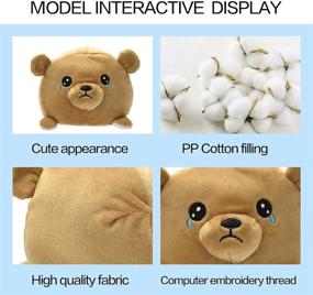 img 2 attached to 🐻 6" Reversible Plushie Bear - Cute and Fluffy Stuffed Animal Throw Pillow Doll | Mood Switch Design | Soft Plush Friend to Express Emotions | Perfect Present for All Ages & Occasions