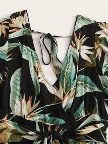 img 1 attached to 🌴 Tropical Belted Ruffle Women's Jumpsuits, Rompers & Overalls by MakeMeChic