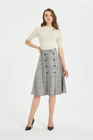 img 3 attached to 👗 Tronjori Women's High Waist A-Line Button Front Midi Skirt: Perfect for Winter and Fall