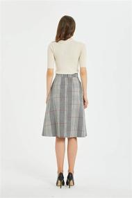 img 1 attached to 👗 Tronjori Women's High Waist A-Line Button Front Midi Skirt: Perfect for Winter and Fall