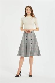 img 2 attached to 👗 Tronjori Women's High Waist A-Line Button Front Midi Skirt: Perfect for Winter and Fall