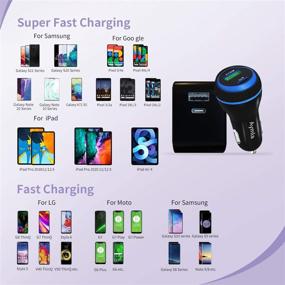 img 3 attached to Super Fast Charger Set - 25W USB C, Aymla Compatible with Samsung Galaxy S21 Ultra/Plus/S20 FE/S20/Note 20/10/A71/A51, iPad Air 4/Pro - Rapid Car Charger & 30W Wall Charger with 2 Type C Cords