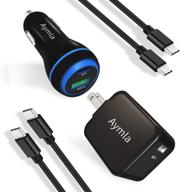 super fast charger set - 25w usb c, aymla compatible with samsung galaxy s21 ultra/plus/s20 fe/s20/note 20/10/a71/a51, ipad air 4/pro - rapid car charger & 30w wall charger with 2 type c cords logo