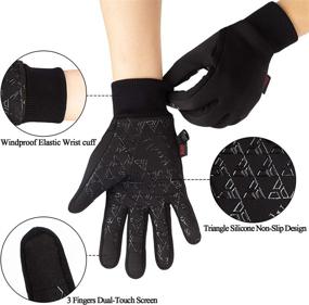 img 1 attached to 🧤 Unisex Winter Touch Screen Gloves - Anti-Slip, Windproof, Waterproof Texting Gloves for Running & Cycling