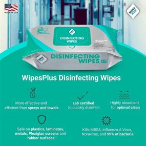 img 3 attached to 🧼 WipesPlus Industrial Strength Disinfecting Wipes Bulk - 12 Packs (960 Total Wipes) - 80 Sanitizing Wipes per Pack - Made in USA - Effective Disinfectant Wipes