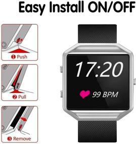 img 1 attached to 🏋️ Спортивные водонепроницаемые ремни VINIKI для умных часов Fitbit Blaze - черный, маленький - идеально подходят для женщин и мужчин.