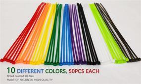 img 3 attached to 🔗 500-Piece Pack of 8-Inch Colored Zip Ties – 20lb Strength, Multipurpose Cable Ties