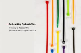 img 1 attached to 🔗 500-Piece Pack of 8-Inch Colored Zip Ties – 20lb Strength, Multipurpose Cable Ties