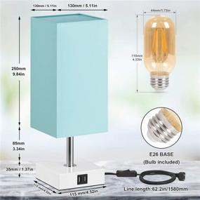img 1 attached to 3-Way Dimmable Aqua Touch Control Lamp with USB Ports - Seealle Bedside Nightstand Light for Bedroom Living Room Office Reading, Green Desk Lamp with Included Bulb