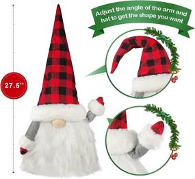 img 3 attached to 🎄 Decorate your Christmas Tree with a 27.5 Inch Swedish Tomte Gnome Topper - Santa Gnomes Plush Scandinavian Christmas Decorations with Plaid Hat