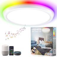 ansody smart led ceiling light flush mount, wifi voice control, 16 million rgb color changing, ceiling light fixtures with alexa, google home compatible, 35w 12 inch, for bedroom, living room логотип