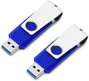 img 4 attached to 🔧 Aiibe High Speed 2-Pack 64GB USB 3.0 Flash Drive Thumb Drive Memory Stick - Up to 100MB/s Speeds (64G, Blue)