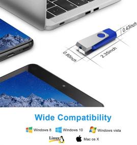 img 1 attached to 🔧 Aiibe High Speed 2-Pack 64GB USB 3.0 Flash Drive Thumb Drive Memory Stick - Up to 100MB/s Speeds (64G, Blue)