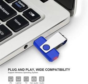 img 3 attached to 🔧 Aiibe High Speed 2-Pack 64GB USB 3.0 Flash Drive Thumb Drive Memory Stick - Up to 100MB/s Speeds (64G, Blue)