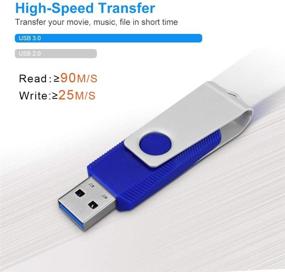 img 2 attached to 🔧 Aiibe High Speed 2-Pack 64GB USB 3.0 Flash Drive Thumb Drive Memory Stick - Up to 100MB/s Speeds (64G, Blue)