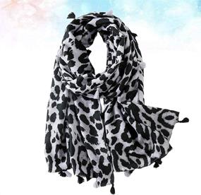 img 1 attached to FENICAL Leopard Scarf Animal Cotton Women's Accessories for Scarves & Wraps